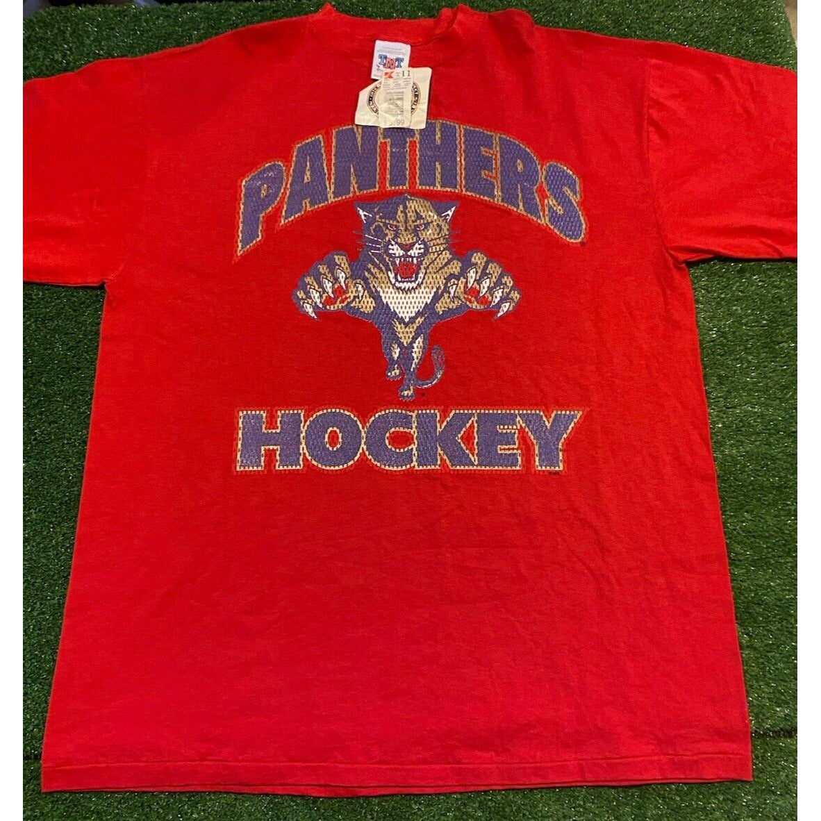 Vintage Florida Panthers shirt extra large adult red new 90s Trau & Loevner