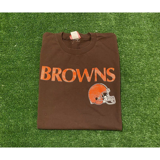 Retro Y2K NFL Team Cleveland Browns spell out football helmet t-shirt NFL Medium