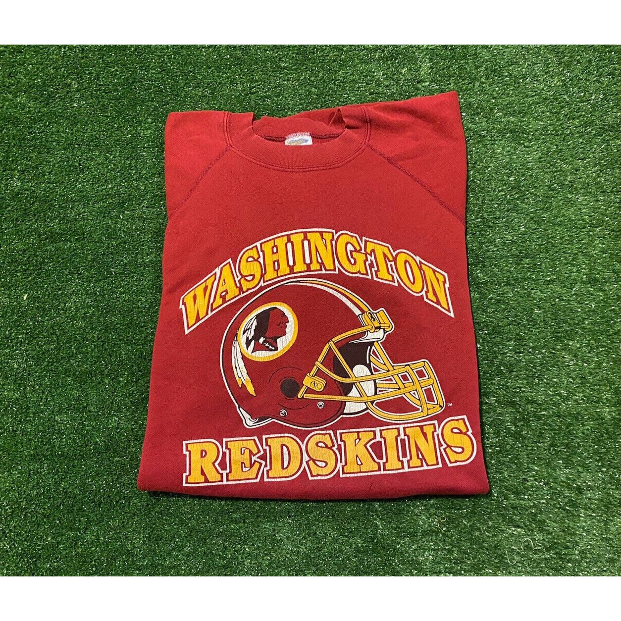 Vintage Trench Washington Redskins arch helmet crew neck sweatshirt large NFL