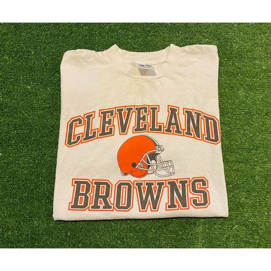 Vintage Y2K Retro Tultex Cleveland Browns arch football t-shirt large white NFL