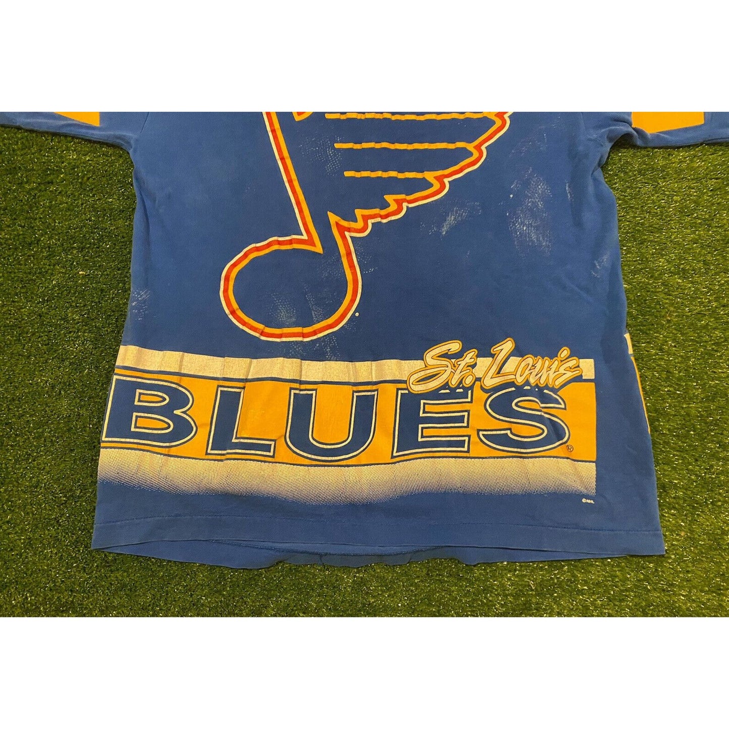 Vintage Salem Sportswear St. Louis Blues all over print t-shirt large 90s NHL