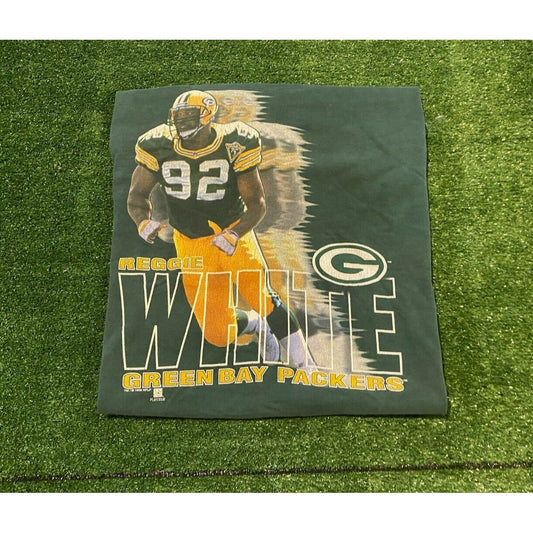 Vintage Green Bay Packers shirt extra large Reggie White green mens 90s yellow