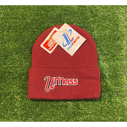 Vintage Logo Athletic UMASS Minutemen script cuffed winter stocking hat NWT