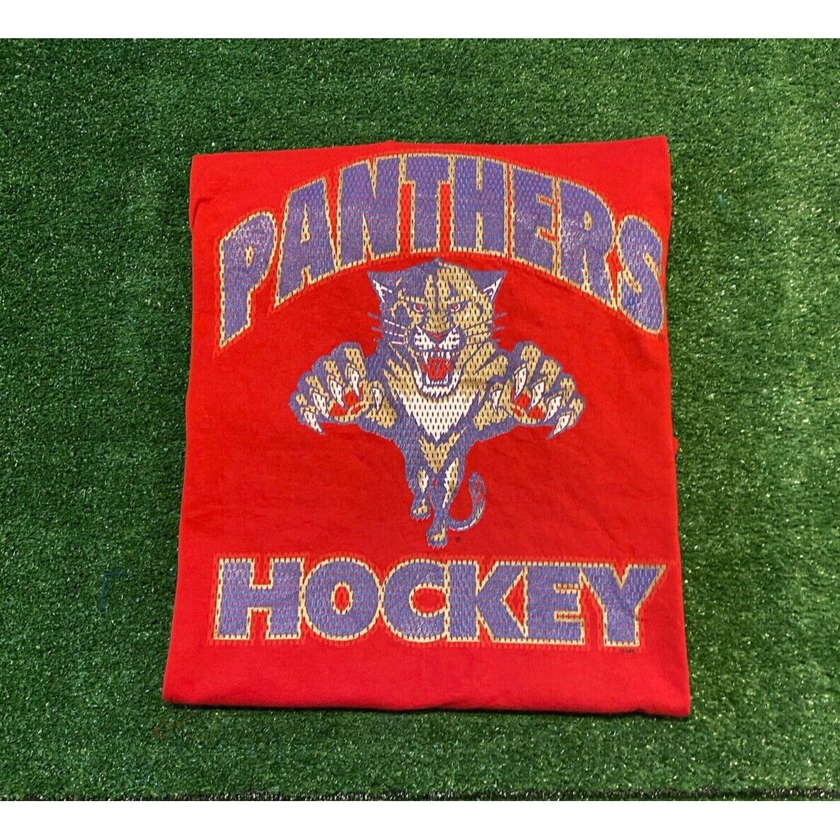 Vintage Florida Panthers shirt extra large adult red new 90s Trau & Loevner