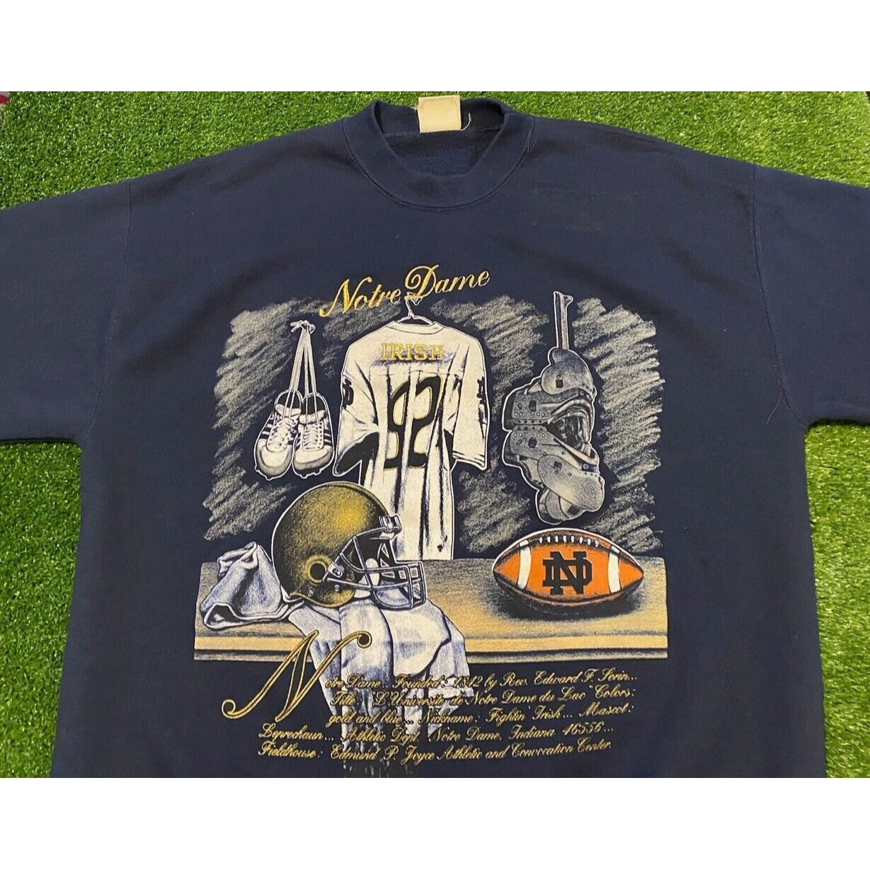 Vintage Notre Dame football sweatshirt extra large blue Nutmeg mills crew neck