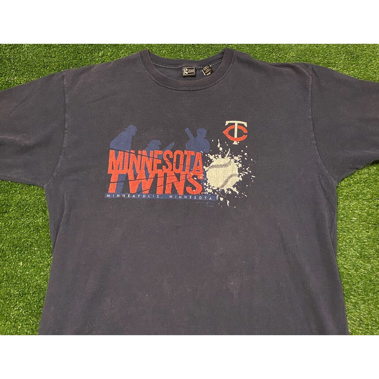 Vintage Minnesota Twins shirt extra large Y2K mens adult splash unisex blue