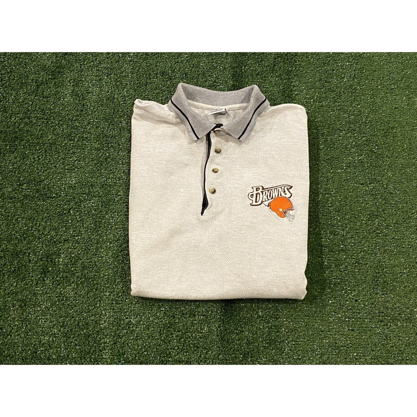 Vintage Cleveland Browns golf shirt XL mens polo adult gray True Fan Y2K retro