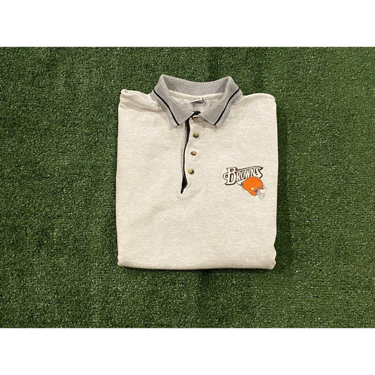 Vintage Cleveland Browns golf shirt XL mens polo adult gray True Fan Y2K retro