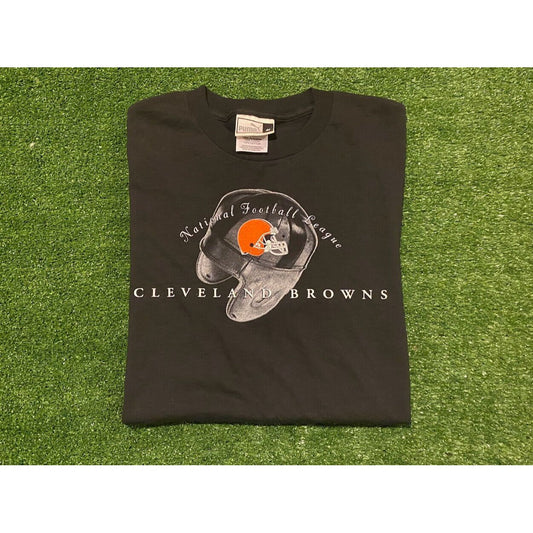 Vintage Y2K Puma Cleveland Browns Football NFL T-shirt retro large black