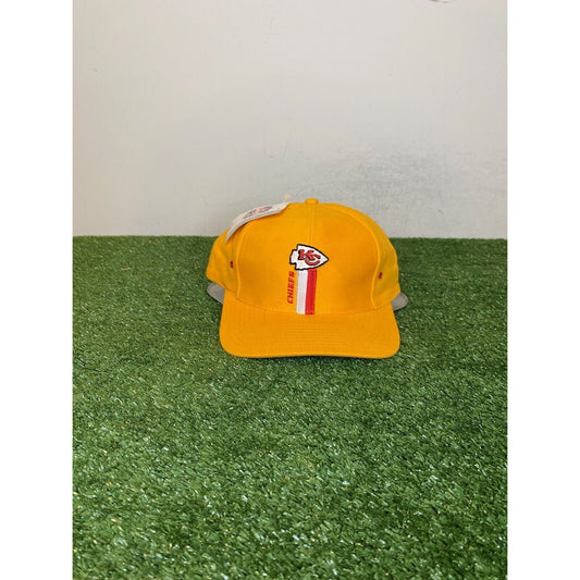 Vintage Kansas City Chiefs Hat Cap Snap Back New 90s logo 7 Mens Adult Yellow