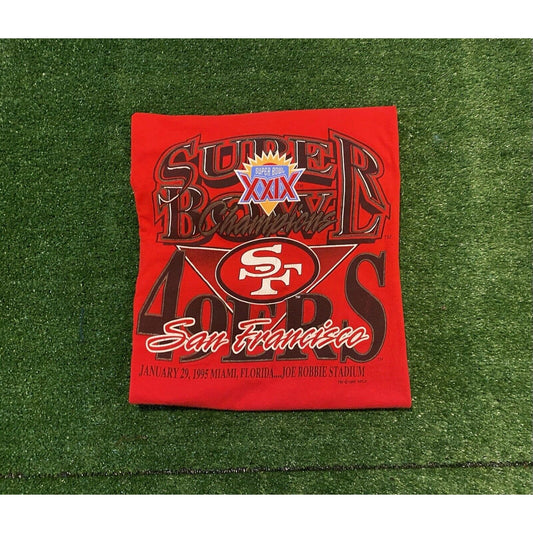 Vintage San Francisco 49ers shirt large red 90s mens adult Super Bowl jerry rice
