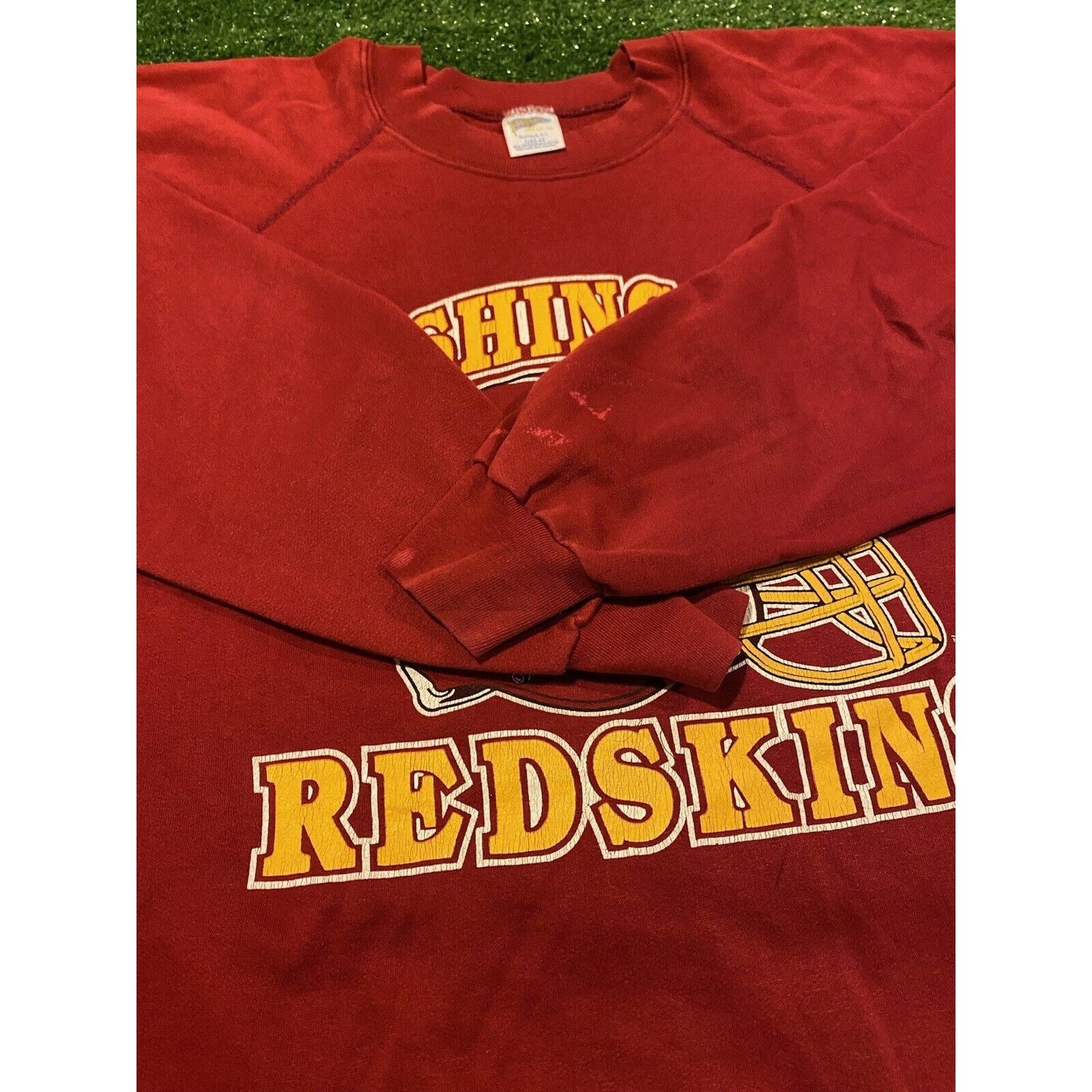 Vintage Trench Washington Redskins arch helmet crew neck sweatshirt large NFL