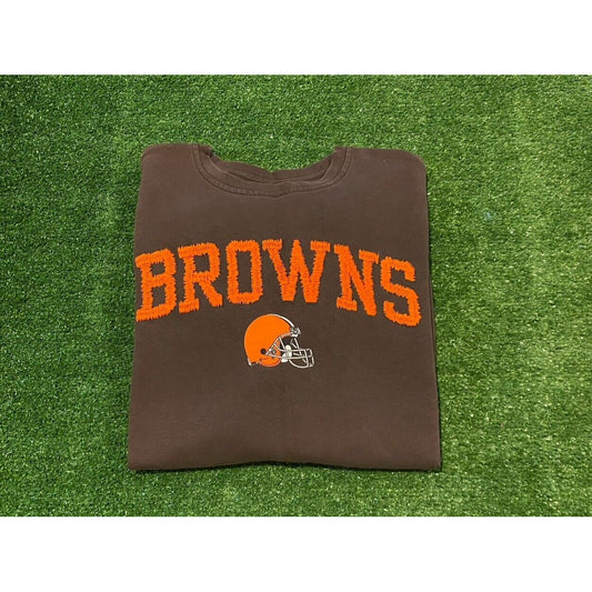 Cleveland Browns sweatshirt large brown adult Y2K retro embroidered crew neck