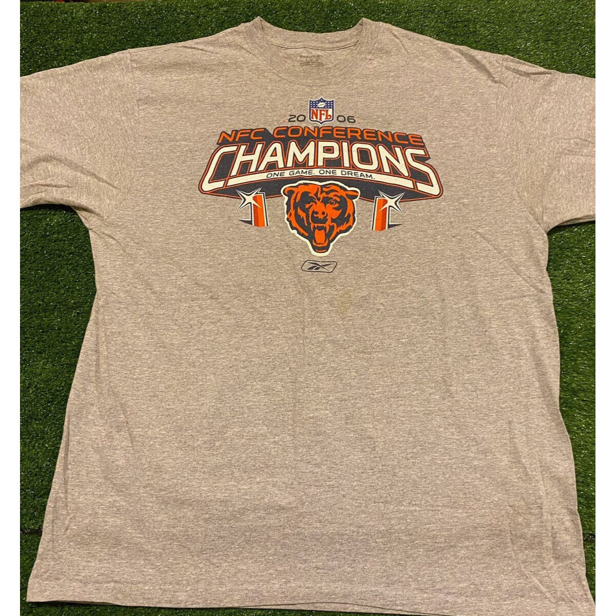 Vintage Y2K Reebok Chicago Bears 2006 NFC Conference Champions t-shirt XL gray