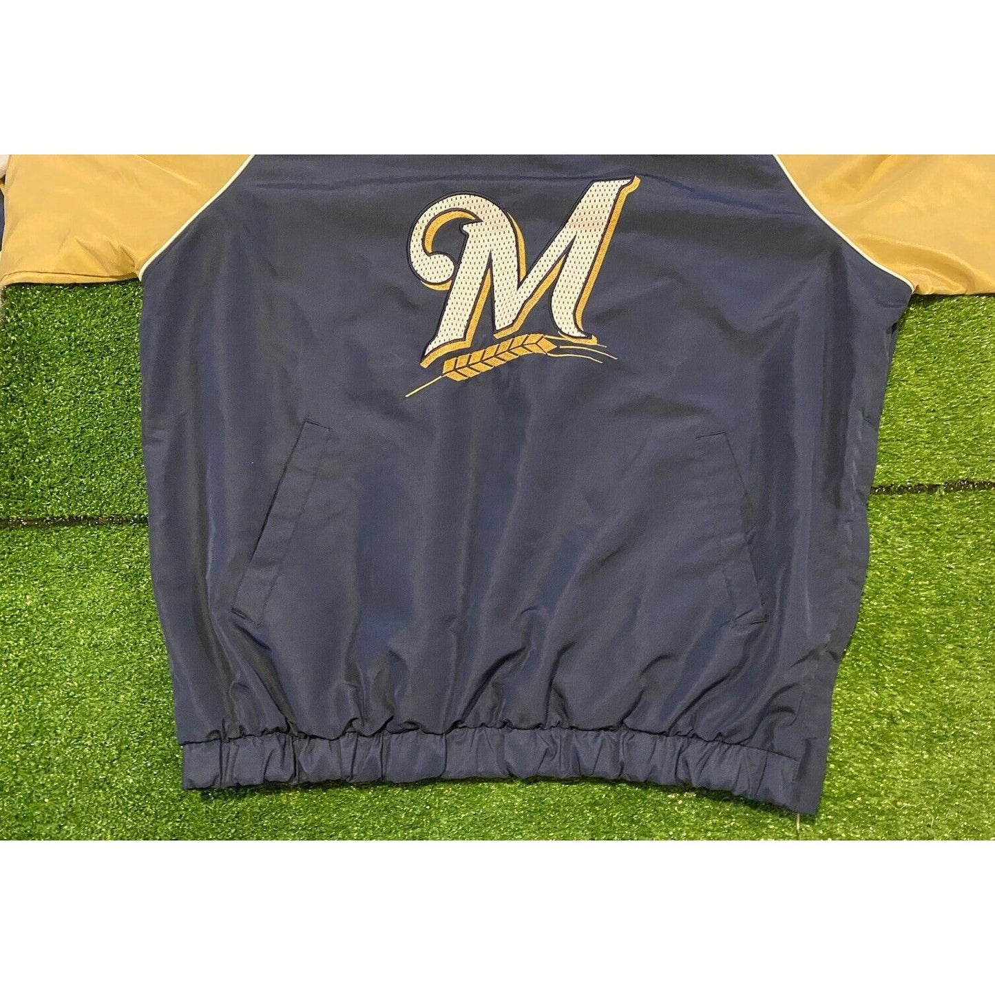 Y2K Milwaukee Brewers pullover XL jacket coat mens MLB Retro baseball