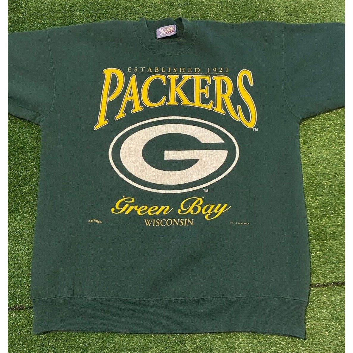 Vintage Green Bay Packers sweatshirt mens extra large green Nutmeg Mills 90s