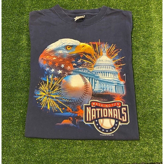Vintage Washington Nationals shirt extra large blue mens Lee Sport Y2K retro