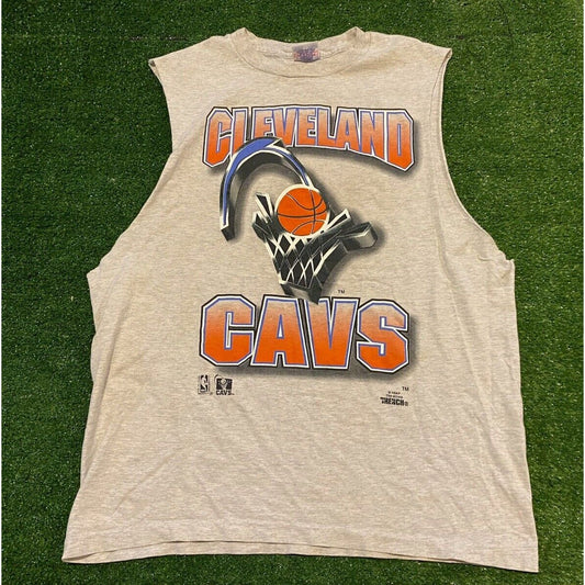 Vintage Trench 90s Cleveland Cavaliers Basketball cut of sleeveless t-shirt XL