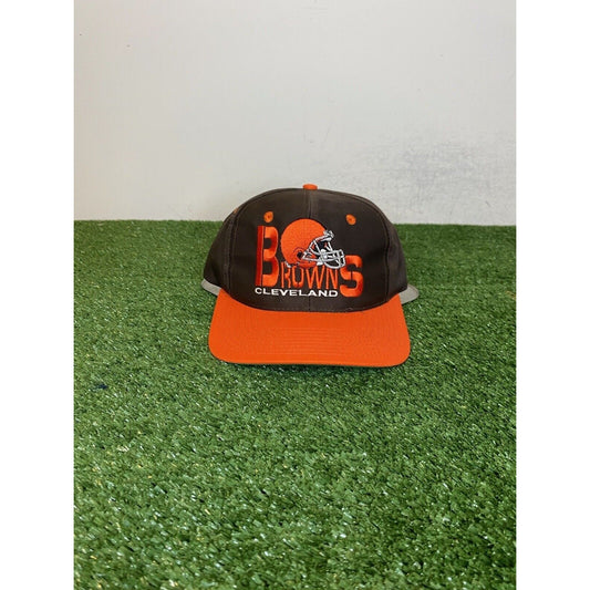 Vintage Cleveland Browns hat cap snap back brown orange Annco 90s mens adult