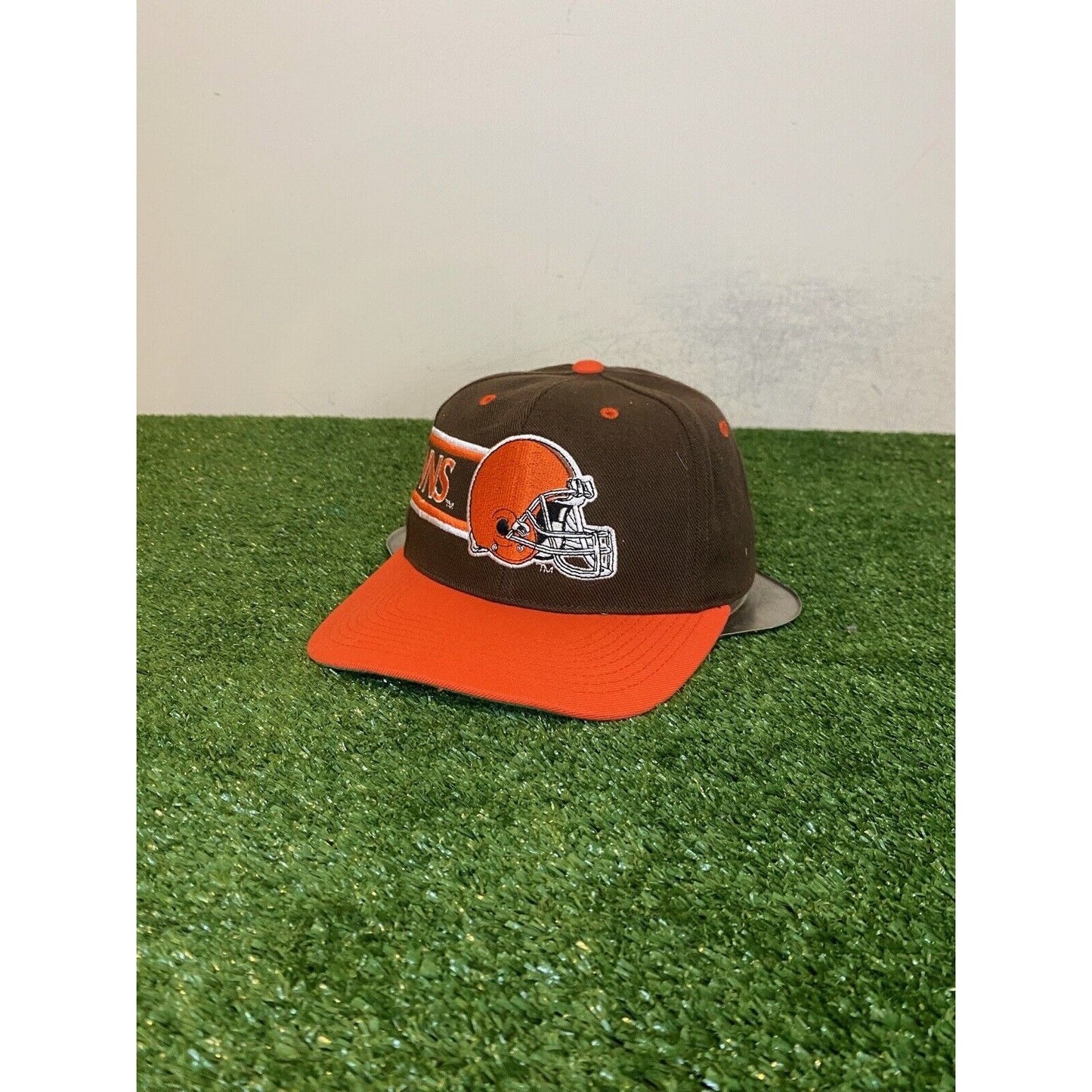 Vintage Drew Pearson Cleveland Browns wrap around helmet snap back hat cap NFL