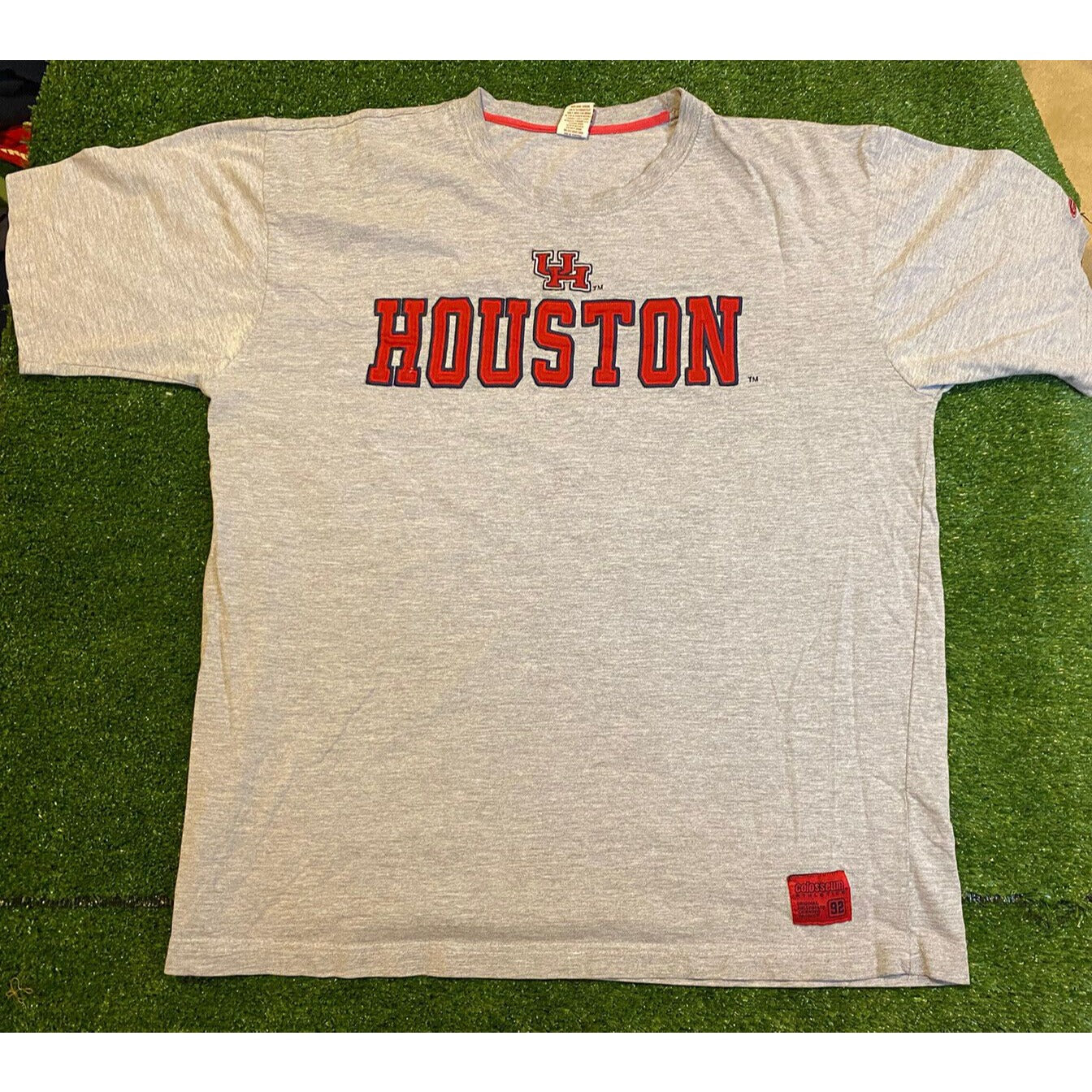 Vintage Colosseum Athletic Houston Cougars arch logo t-shirt xl gray retro