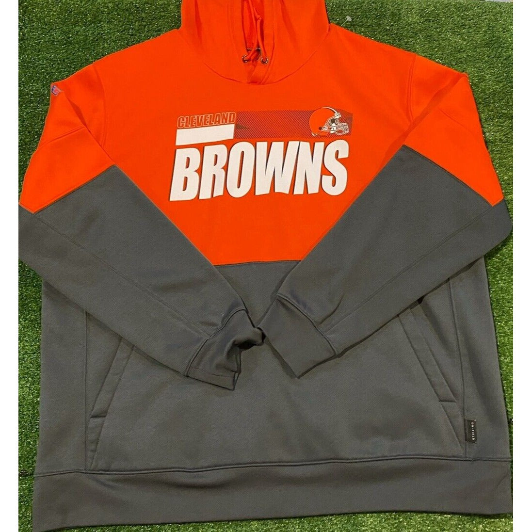 Nike Cleveland Browns hoodie mens extra large sweatshirt orange gray adult