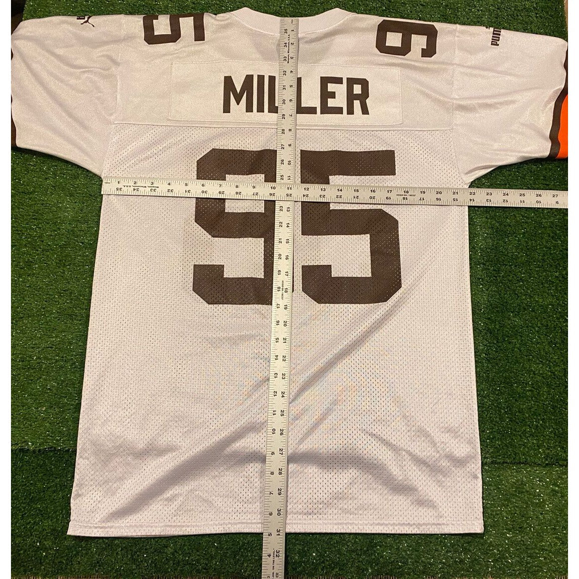 Vintage Puma Cleveland Browns Jamir Miller #95 football jersey white medium