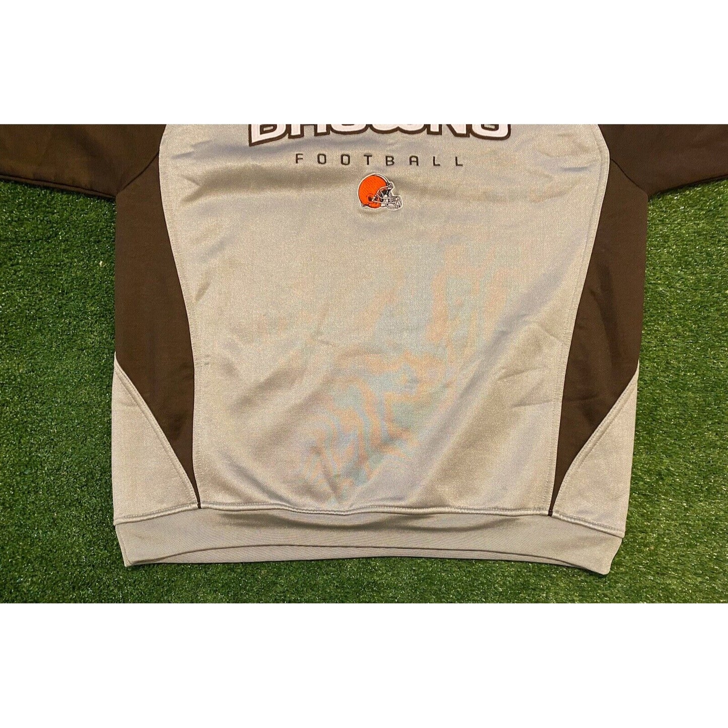 Mens Retro Y2K Reebok Cleveland Browns crewneck sweatshirt large gray brown