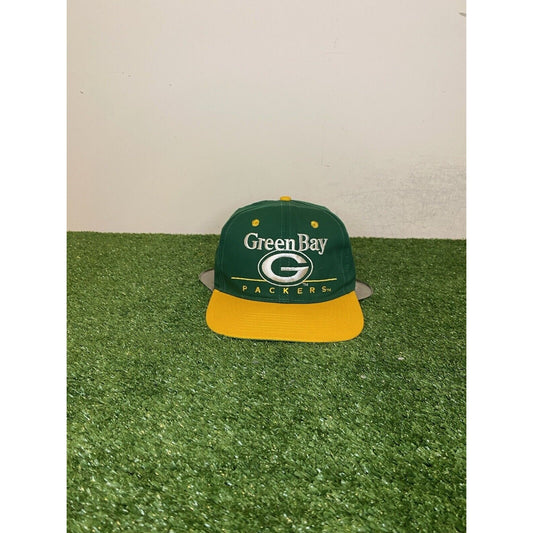 Vintage Eastport 1990s Green Bay Packers split bar snapback hat NFL two tone