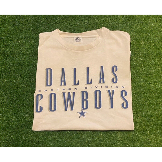 Vintage Dallas Cowboys shirt large white Starter 90s mens adult double sided