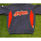 Cleveland Indians Jacket mens medium blue red full zip stretch insulated Y2K