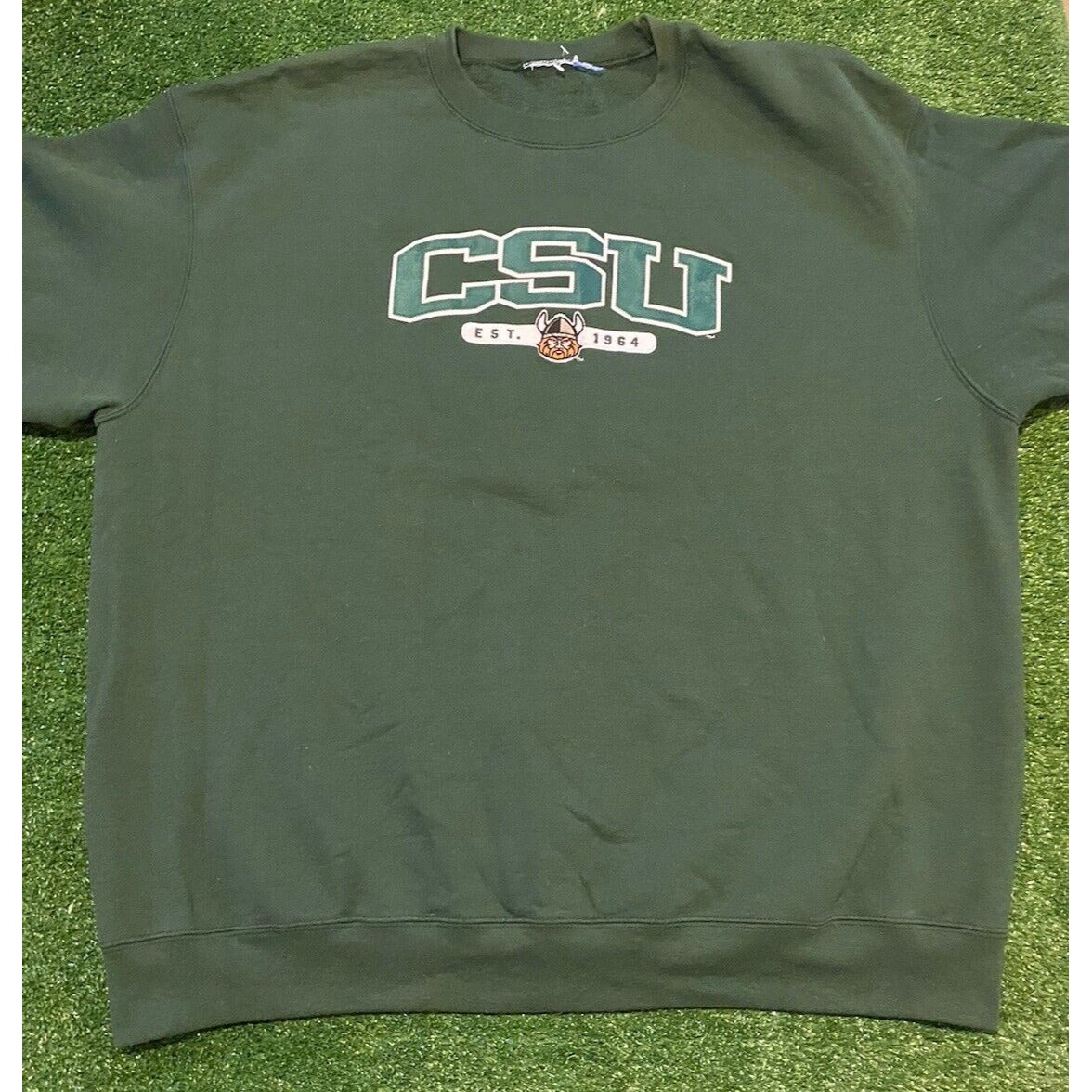 Vintage Cleveland State Vikings sweatshirt mens extra large green Champion 10