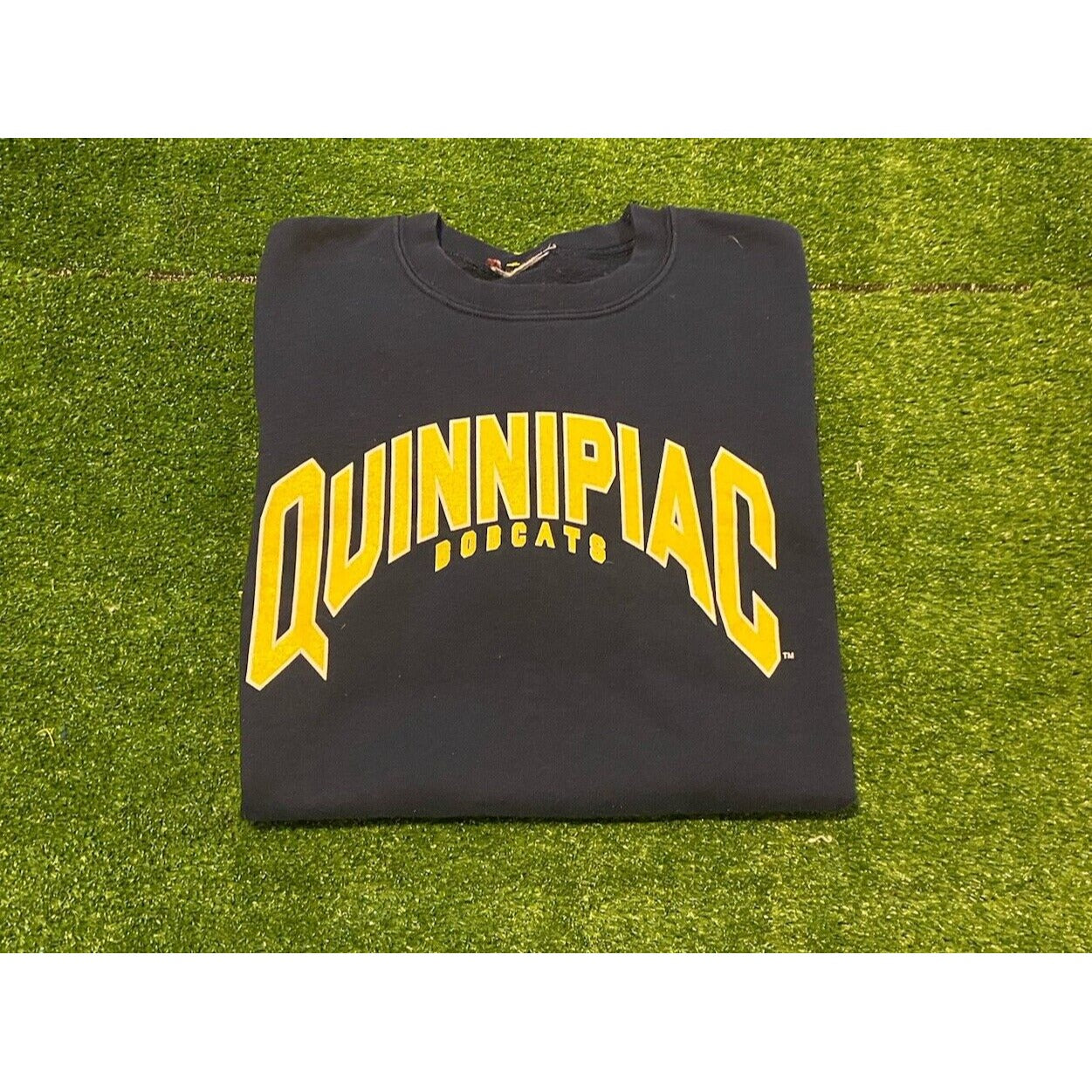 Vintage Quinnipiac Bobcats sweatshirt mens large blue crew neck basketball 19