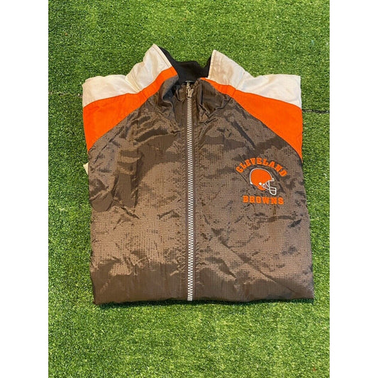 Vintage Cleveland Browns jacket mens XL orange brown starter lightweight 90s RK