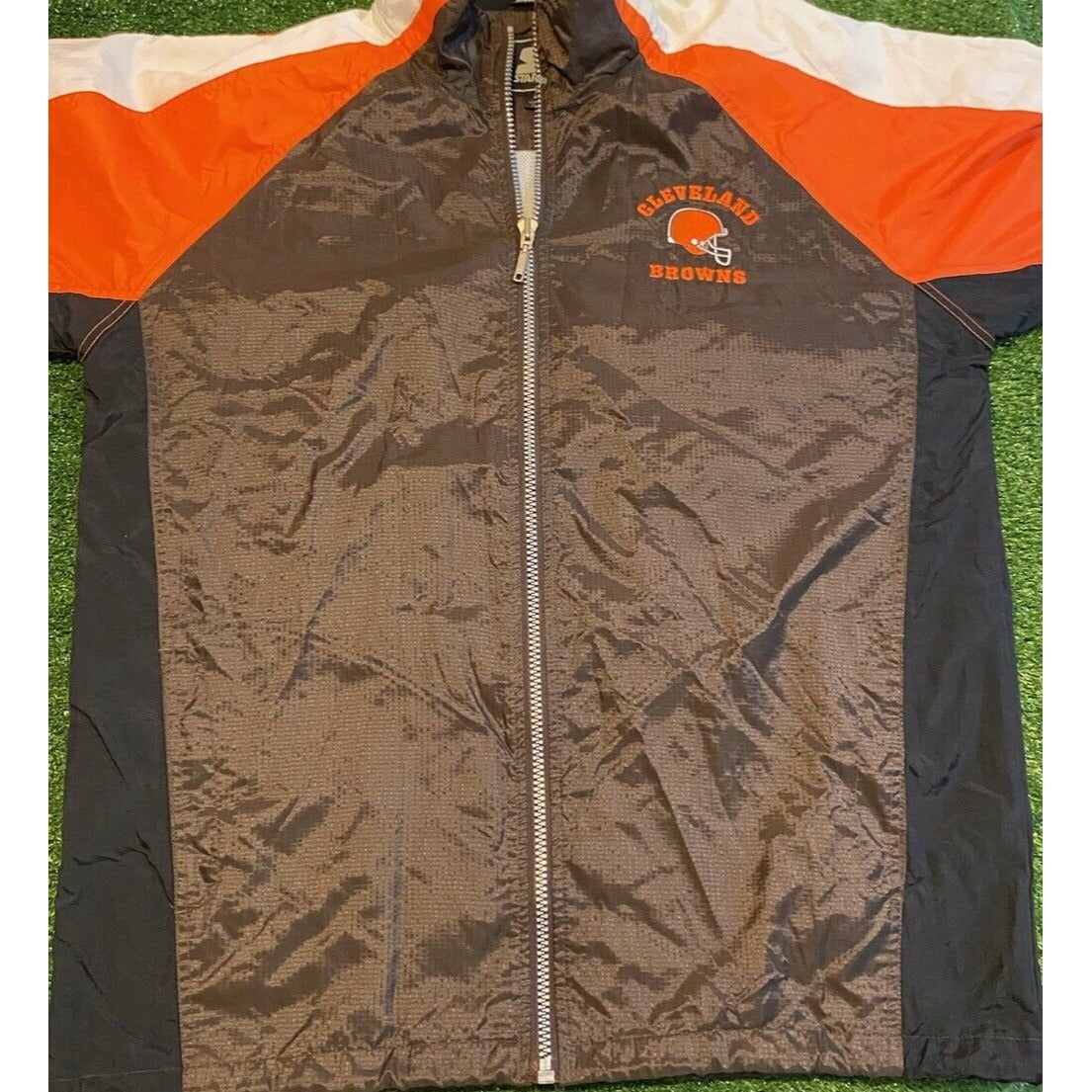 Vintage Cleveland Browns jacket mens XL orange brown starter lightweight 90s RK