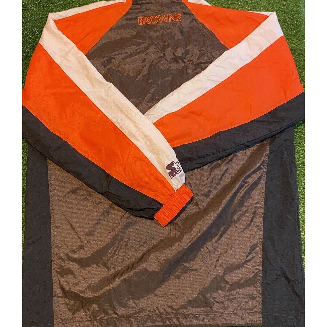 Vintage Cleveland Browns jacket mens XL orange brown starter lightweight 90s RK