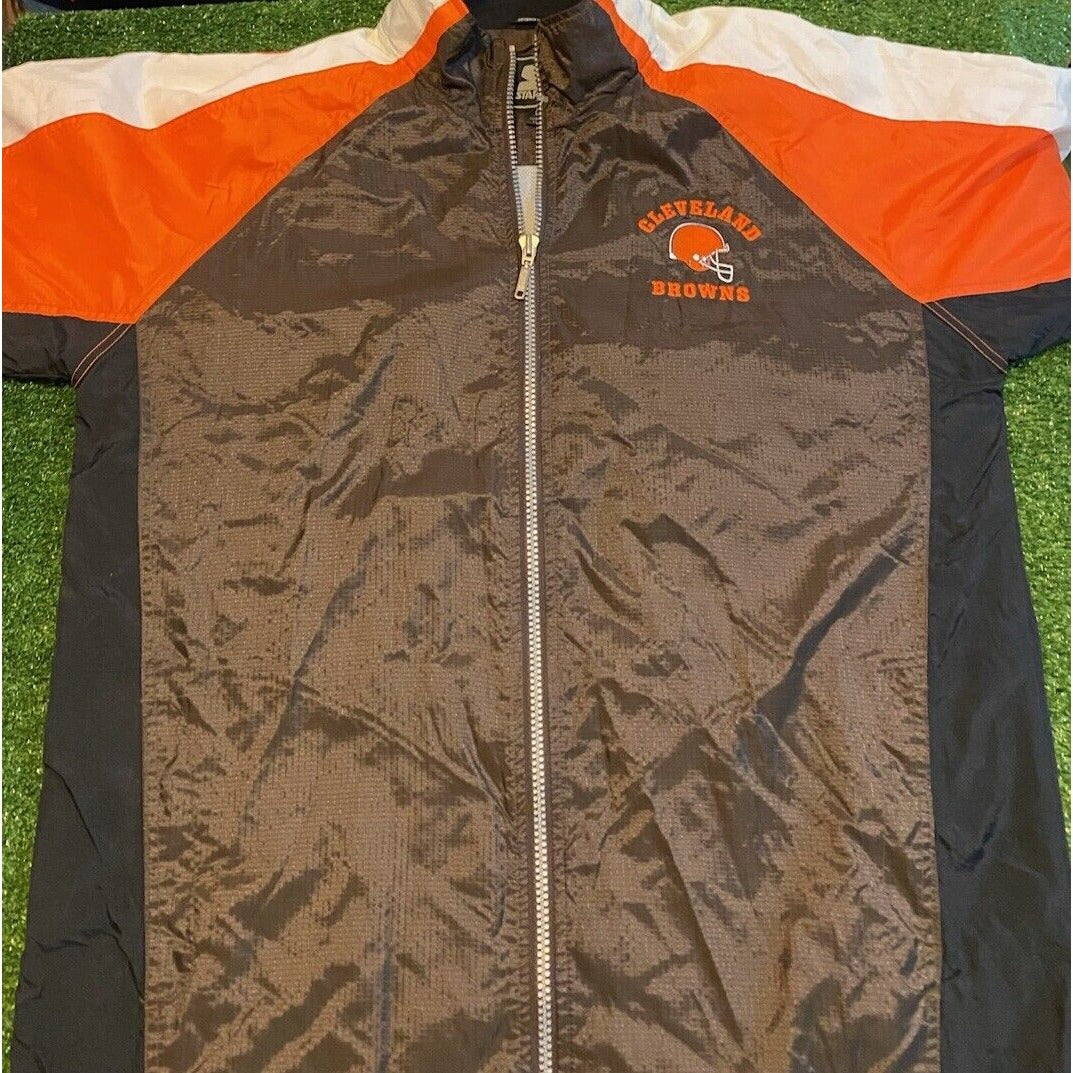 Vintage Cleveland Browns jacket mens XL orange brown starter lightweight 90s RK