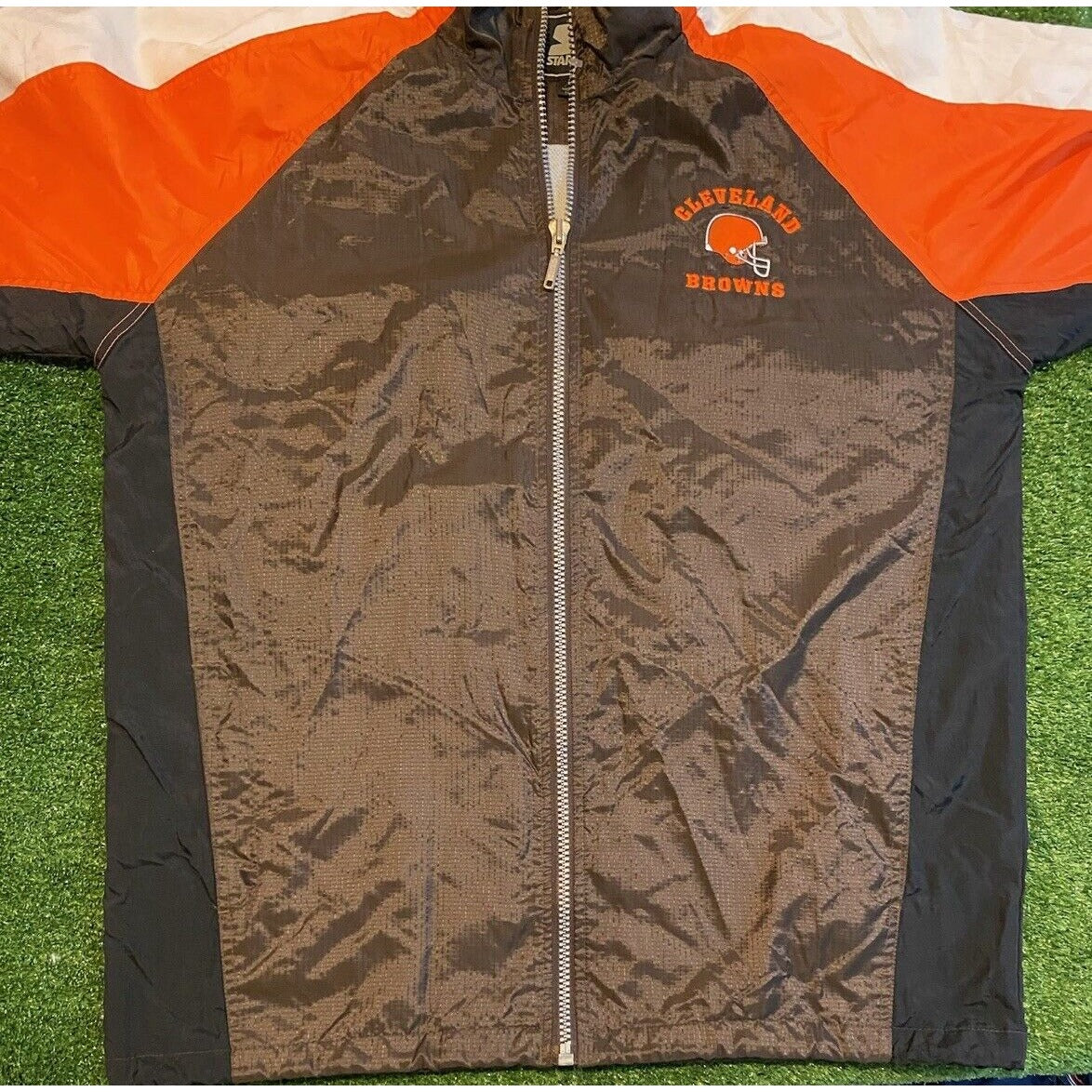 Vintage Cleveland Browns jacket mens XL orange brown starter lightweight 90s RK