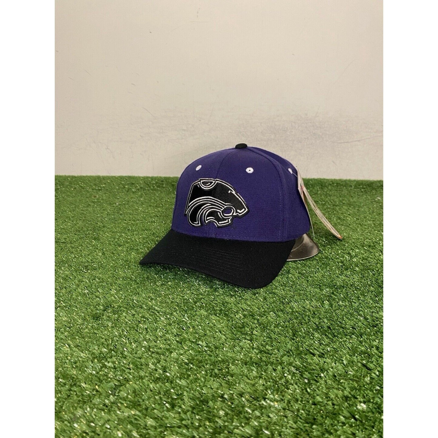 Vintage Kansas State Wildcats hat cap snap back purple black football Zephyr men