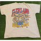 Vintage Cleveland Indians shirt mens large gray caricature playoffs baseball RK