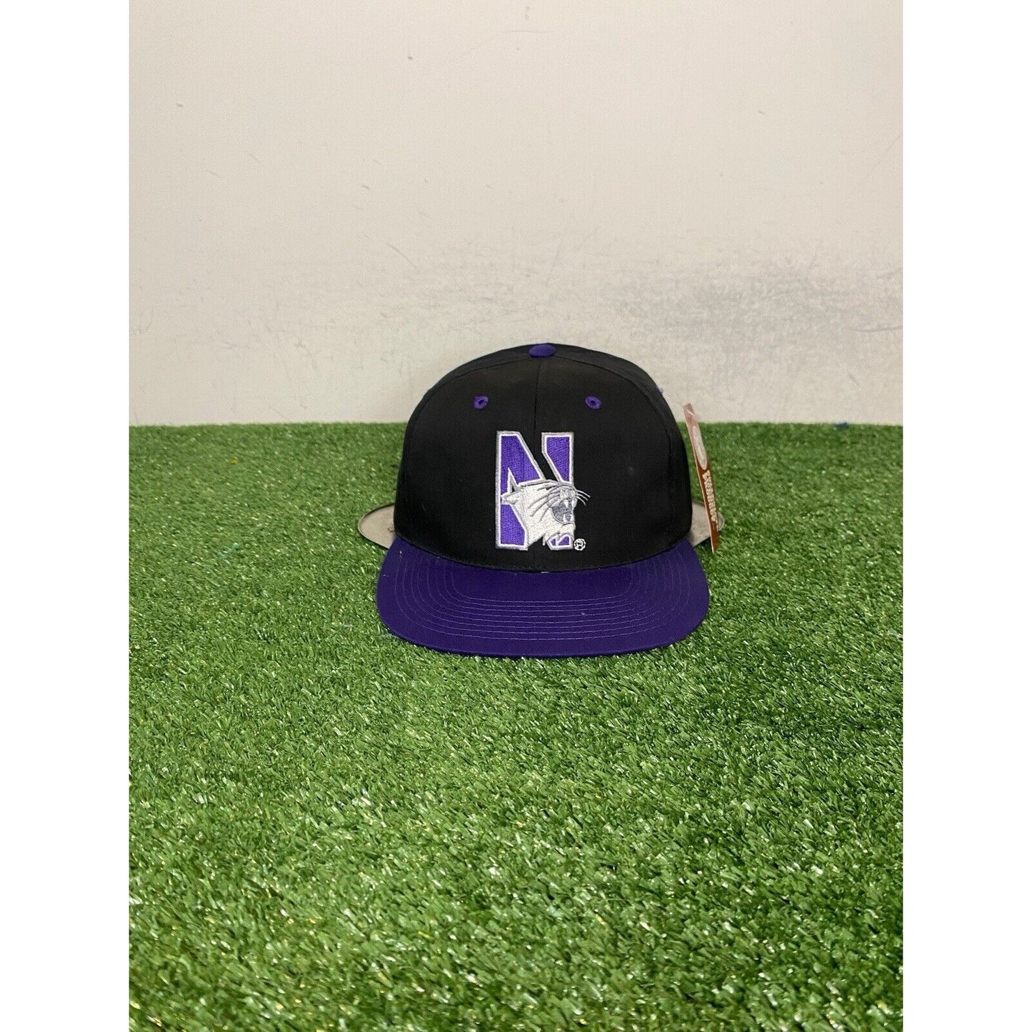 Vintage northwestern wildcats hat cap snap back purple black deadstock G Cap men