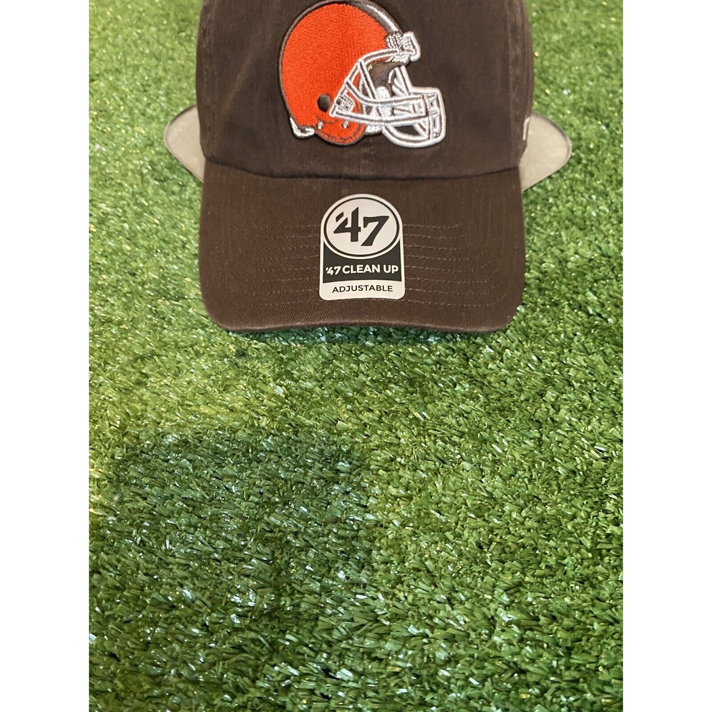 '47 Forty Seven Cleveland Browns helmet clean up strapback adjustable hat brown