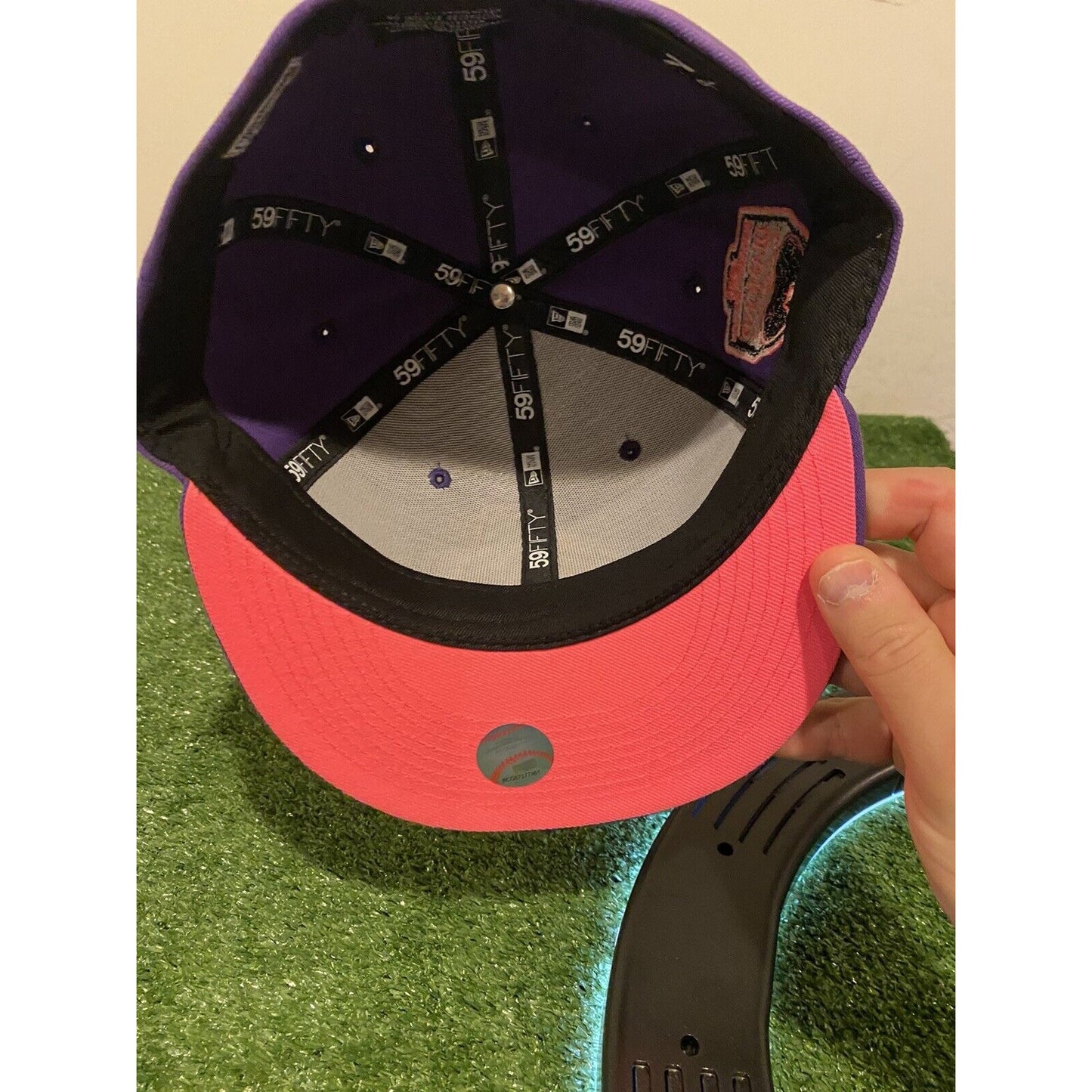New Era 59Fifty Arizona Diamondbacks Purple/Pink Glow 98 patch fitted hat 7 1/8