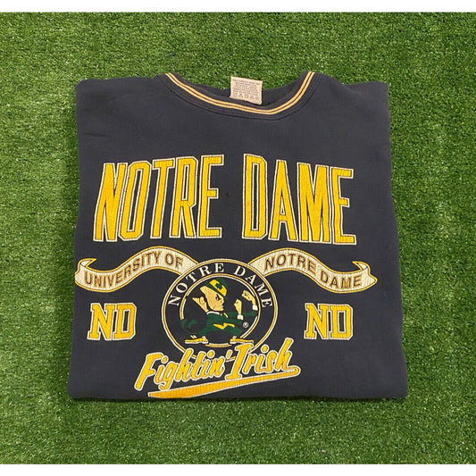 Vintage Nutmeg Mills Notre Dame Fighting Irish ND spell out logo crewneck XL