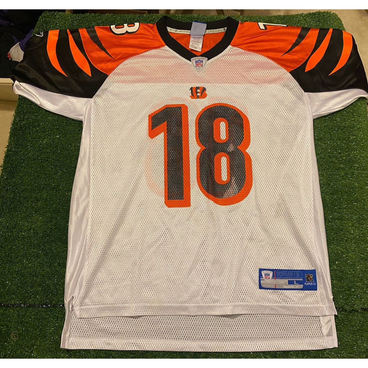 Retro Reebok NFL Equipment Cincinnati Bengals AJ Green #18 away jersey XL