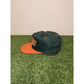 Vintage Miami Hurricanes hat cap snap back tailsweep green orange script mens