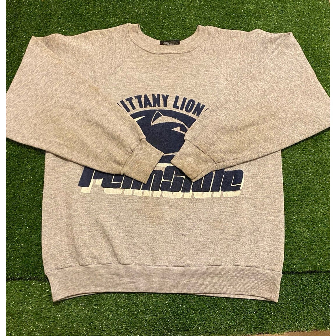 Vintage Rugged Wear Penn State Nittany Lions spell out arch crewneck large gray