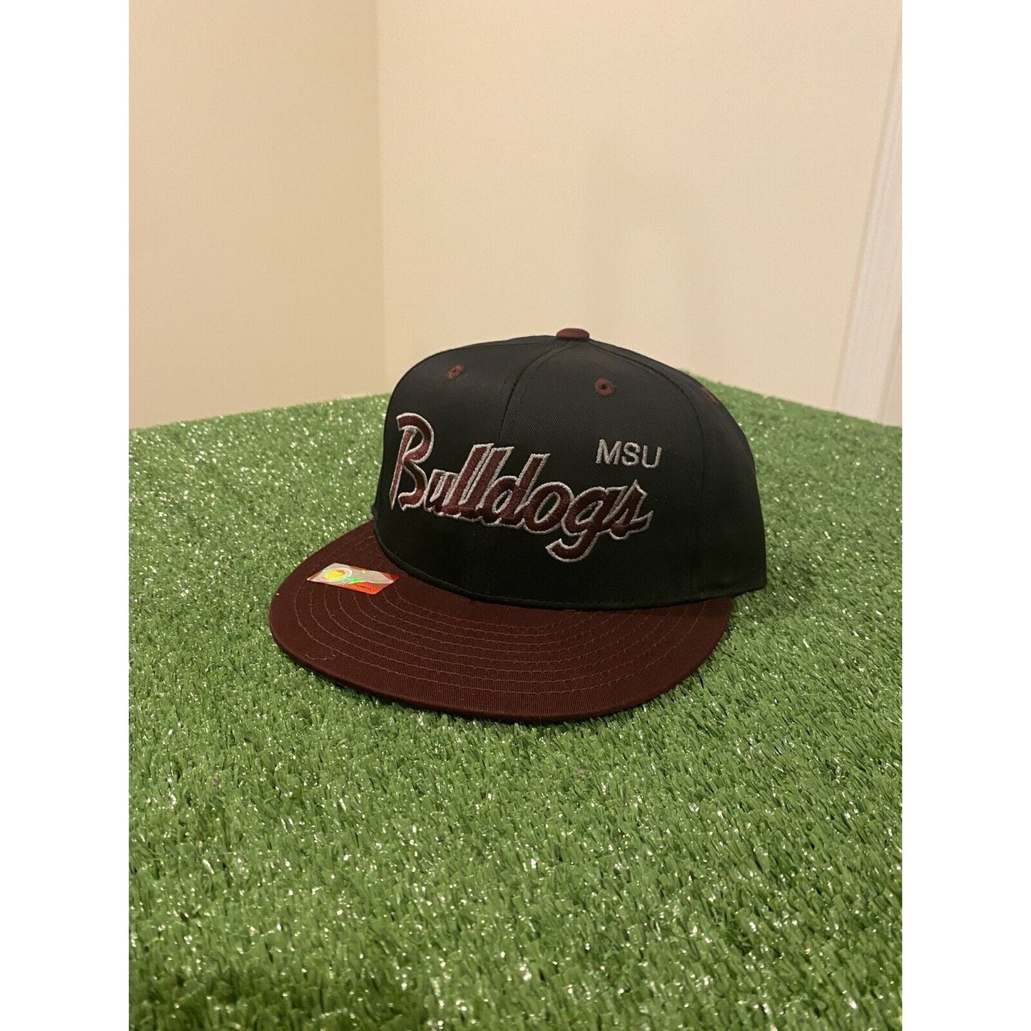 Vintage YTK Eclipse Mississippi State bulldog script snapback hat retro NWT