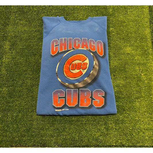 Vintage 1994 Trench Chicago Cubs baseball arch logo crewneck XL retro