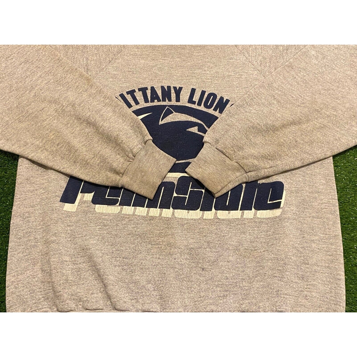 Vintage Rugged Wear Penn State Nittany Lions spell out arch crewneck large gray